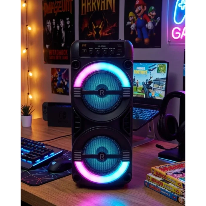 BUĞZ Kablosuz Bluetooth Hoparlör LED Işıklı USB ve TF Kart Destekli