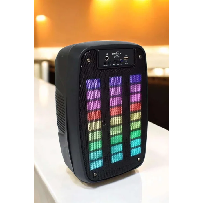 BUĞZ Kablosuz Bluetooth Hoparlör Taşınabilir 6.5 inç LED Işık Kareoke - BUĞZ