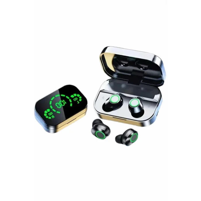 BUĞZ Kablosuz Bluetooth Kulaklık Çift Telefon Destekli Powerbankli Dijital Göstergeli - BUĞZ