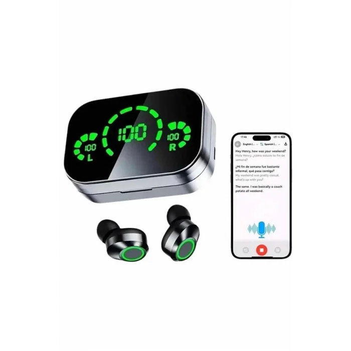 BUĞZ Kablosuz Bluetooth Kulaklık Çift Telefon Destekli Powerbankli Dijital Göstergeli - BUĞZ