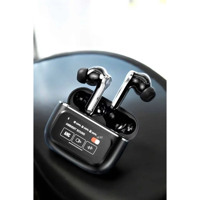  Kablosuz Bluetooth Kulaklık Ekranlı Uzun Şarj Süreli ANC Destekli