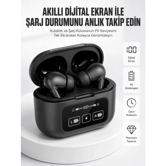 BUĞZ Kablosuz Bluetooth Kulaklık Pro Yeni Nesil Dokunmatik Kontrol