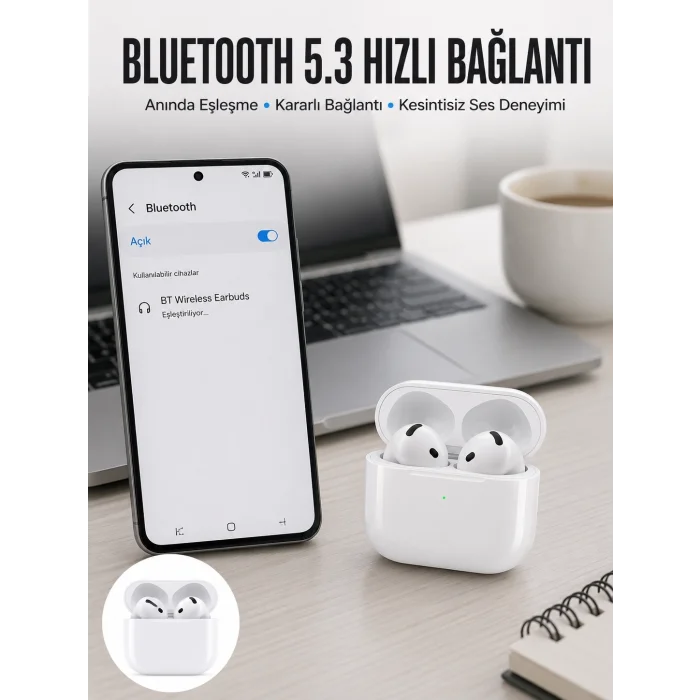 BUĞZ Kablosuz Bluetooth Kulaklık TWS ANC Özelliği Yüksek Ses Kaliteli Yeni Nesil