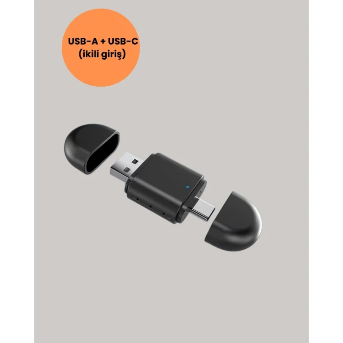 BUĞZ Kablosuz CarPlay Adaptörü – USB-A & Type-C Uyumlu Hızlı Bağlantı Cihazı