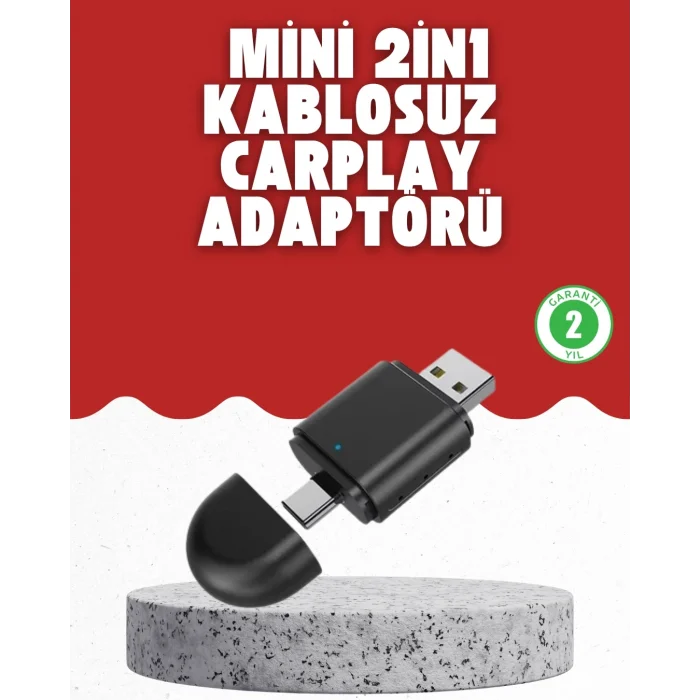 BUĞZ Kablosuz CarPlay Dönüştürücü – Akıllı Tak & Çalıştır Araç Adaptörü