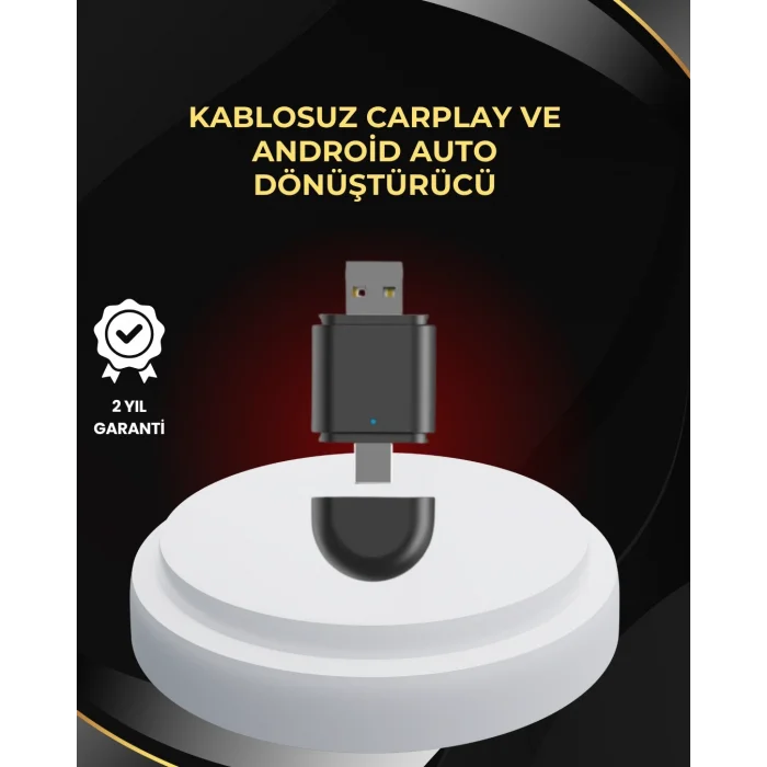 BUĞZ Kablosuz CarPlay ve Android Auto Dönüştürücü – USB-A & Type-C Girişli Akıllı Adaptör