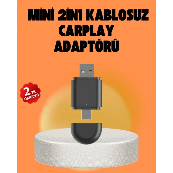 BUĞZ Kablosuz CarPlay ve Android Auto Dönüştürücü – USB-A & Type-C Girişli Akıllı Adaptör