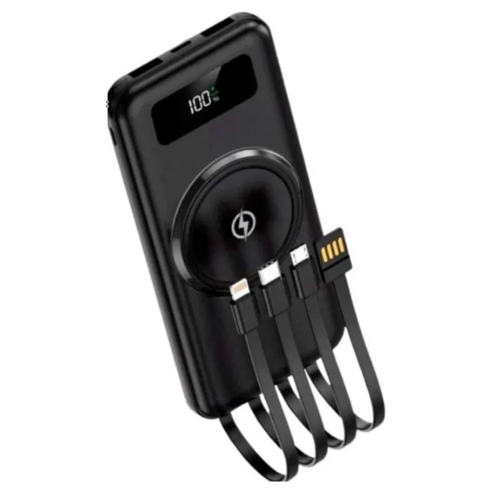 BUĞZ Kablosuz Çoklu Şarj Girişli 10.000 Mah Kablolu Powerbank Taşınabilir