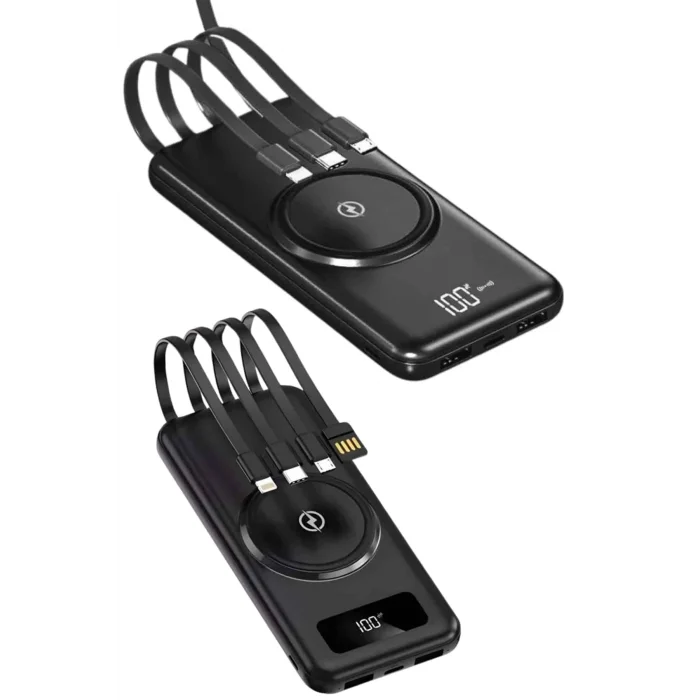 BUĞZ Kablosuz Çoklu Şarj Girişli 10.000 Mah Kablolu Powerbank Taşınabilir - BUĞZ