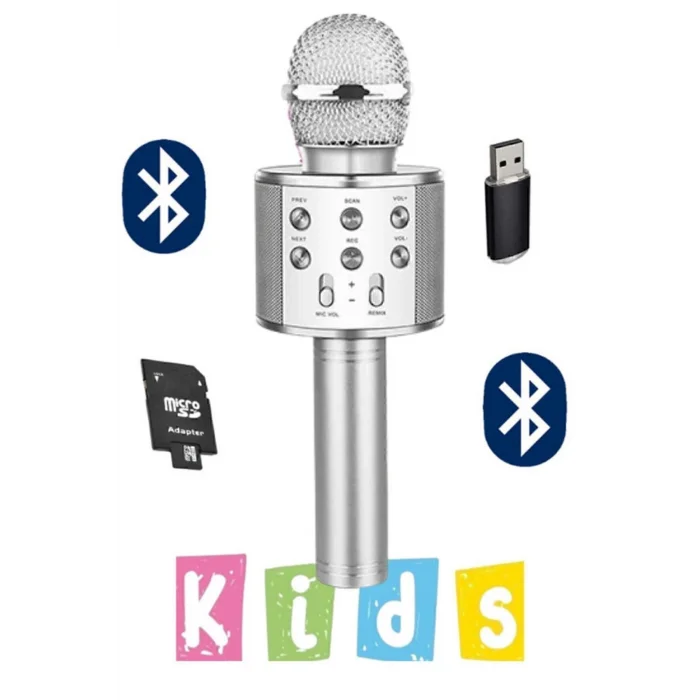 BUĞZ Kablosuz Karaoke Mikrofonu Dahili Hoparlörlü, USB ve TF Kart Desteği ile Ses Efekti Özellikli