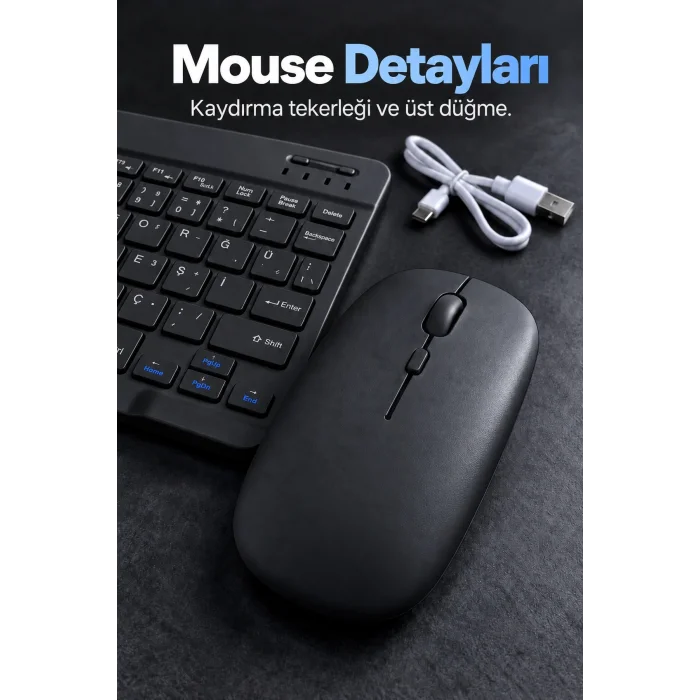 BUĞZ Kablosuz Klavye Mouse Seti Beyaz Türkçe Q - BUĞZ