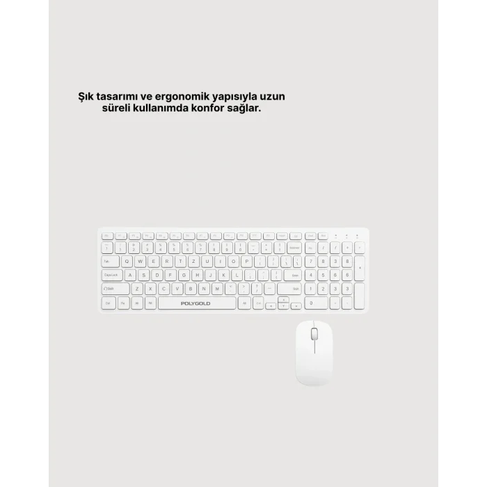 BUĞZ Kablosuz Klavye ve Mouse Seti - Ergonomik Tasarım, Sessiz Kullanım, Geniş Uyumluluk