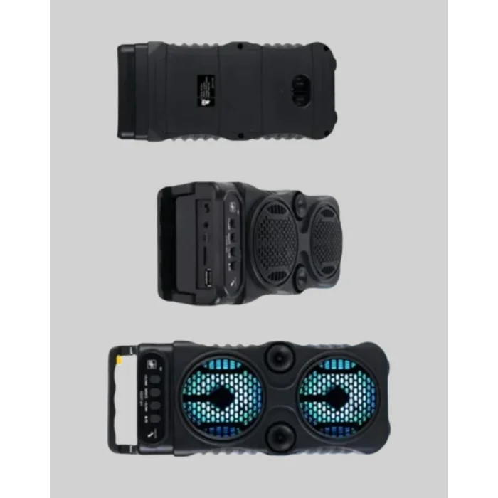 BUĞZ Kablosuz LED Işıklı Bluetooth Hoparlör – FM Radyolu, Mikrofon Girişli