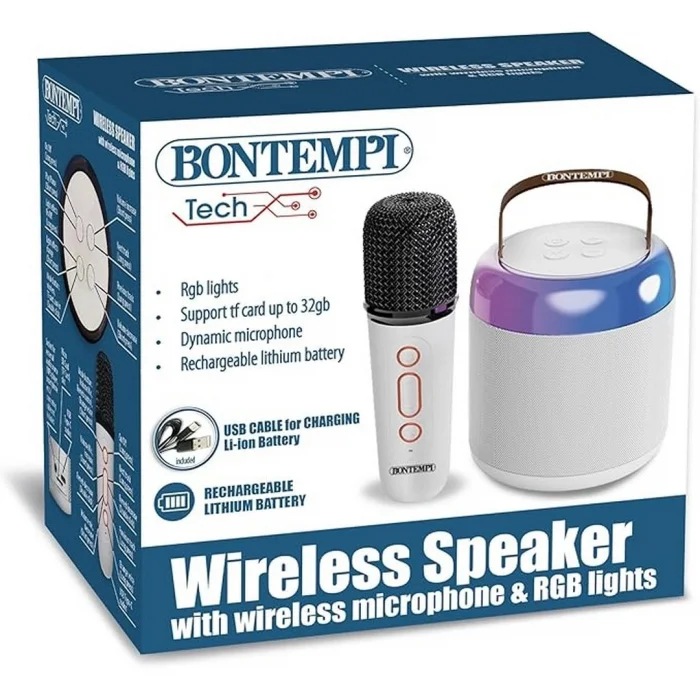 BUĞZ Kablosuz Mikrofonlu ve Işıklı Hoparlör