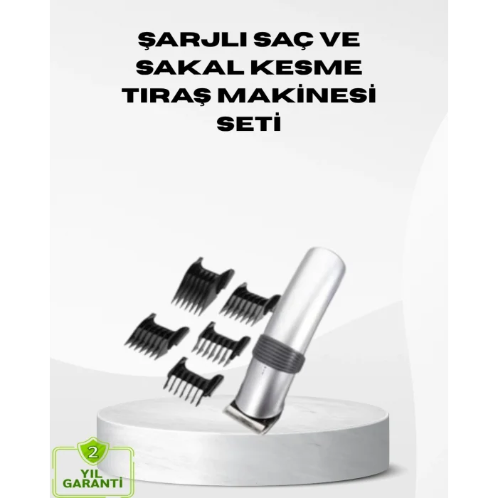 BUĞZ Kablosuz Profesyonel Tıraş Makinesi – Şarjlı, 60 Dakika Kullanım Süreli, Çelik Bıçaklı, Sessiz Motor