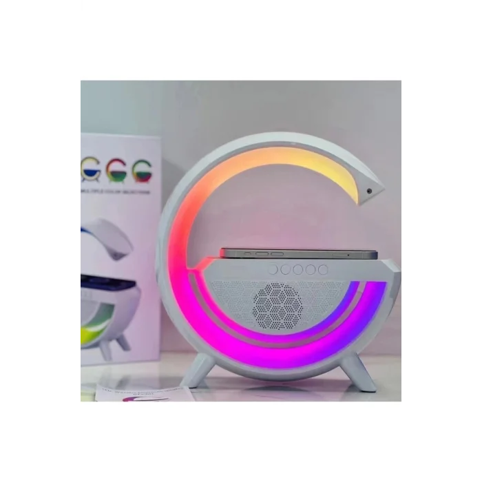 BUĞZ Kablosuz Şarj ve Bluetooth Hoparlör Özellikli LED Masa Lambası - Çoklu Bağlantılı