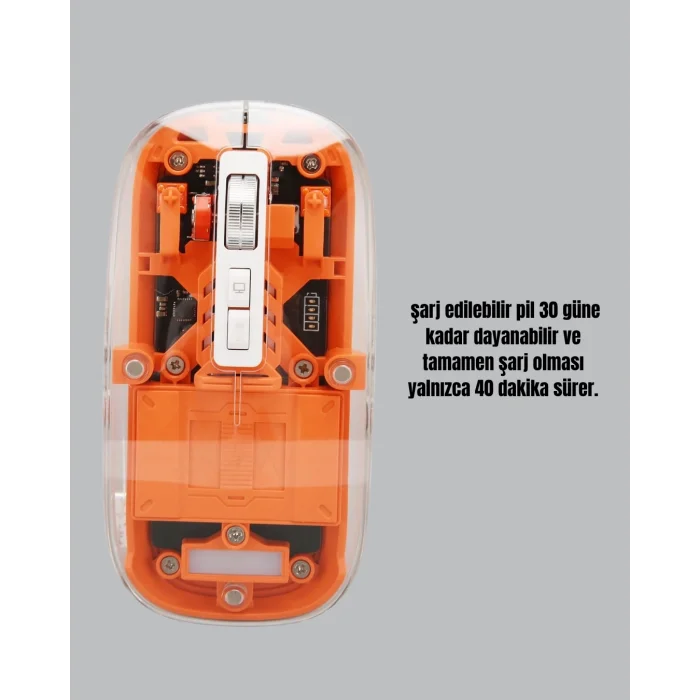  Kablosuz, Sessiz, Ergonomik ve Şarjlı Fare - Gelişmiş Çoklu Cihaz Desteği