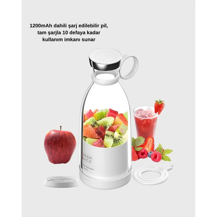 BUĞZ Kablosuz Taşınabilir Mini Blender – USB Şarjlı, 1200mAh - Lisinya