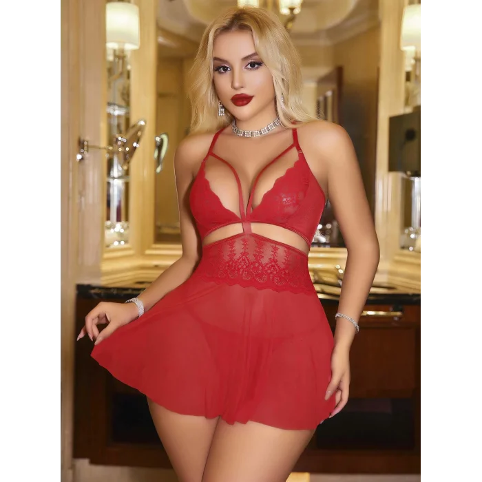 BUĞZ Kadın Kırmızı Tül Fantezi Kostüm 2181