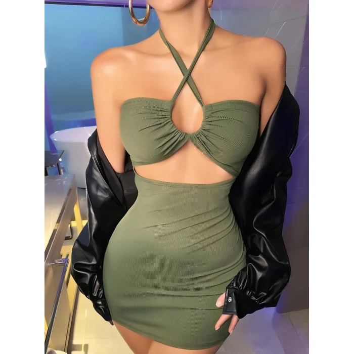 BUĞZ Kadın Yeşil Fantezi Clup Elbisesi 5029