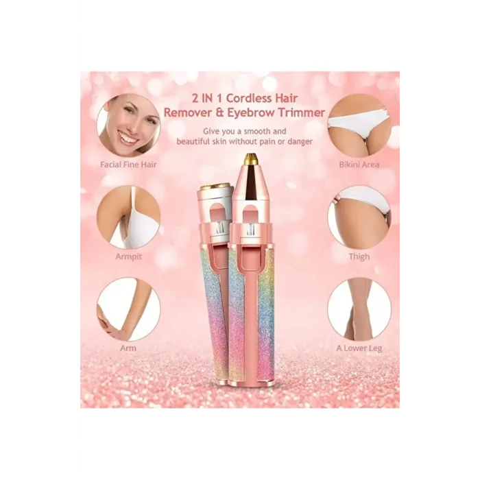 BUĞZ Kadınlar İçin 2’si 1 Arada Yüz Tüy Alma Cihazı, Sessiz Motorlu ve Nazik Cilt Uyumlu Tasarım
