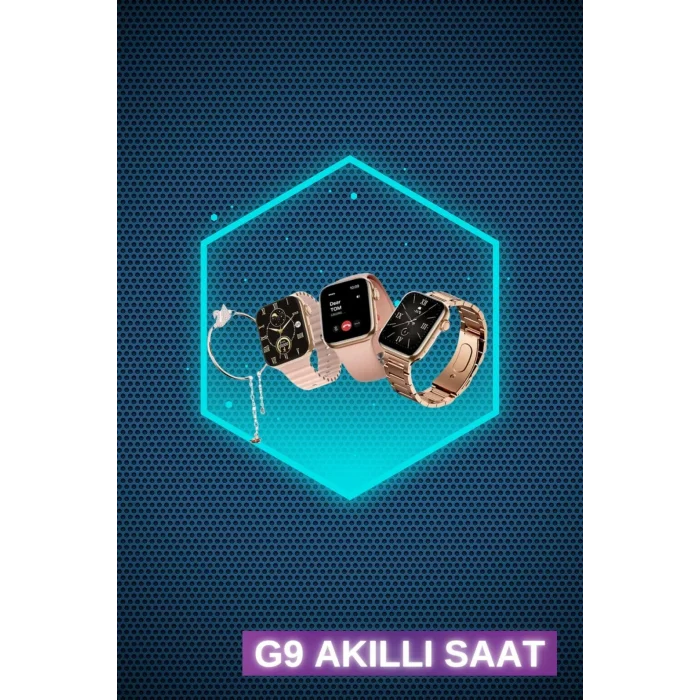 BUĞZ Kadınlar İçin 3 Kordonlu Akıllı Saat ve Dijital Göstergeli Powerbankli Bluetooth Kulaklık Dokunmatik Kontrol - BUĞZ