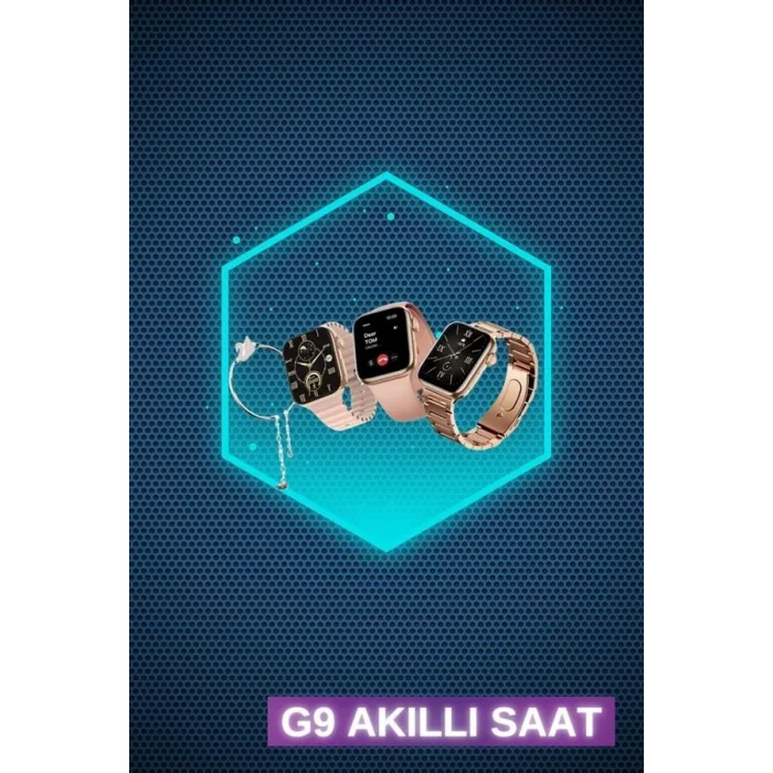  Kadınlar İçin 3 Kordonlu Akıllı Saat ve Dijital Göstergeli Powerbankli Bluetooth Kulaklık Dokunmatik Kontrol