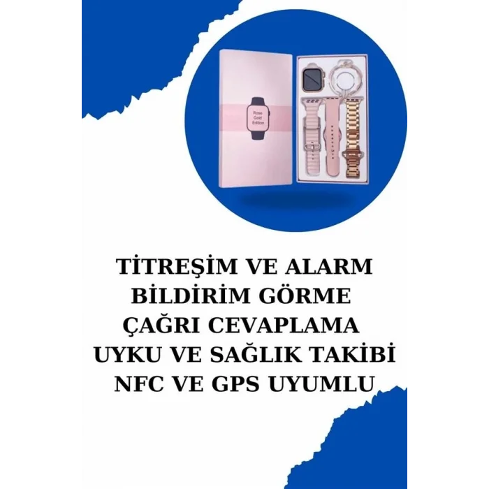BUĞZ Kadınlar İçin Dokunmatik Ekran Akıllı Saat ve Gamer Kablosuz Bluetooth Kulaklık ANC Özelliği