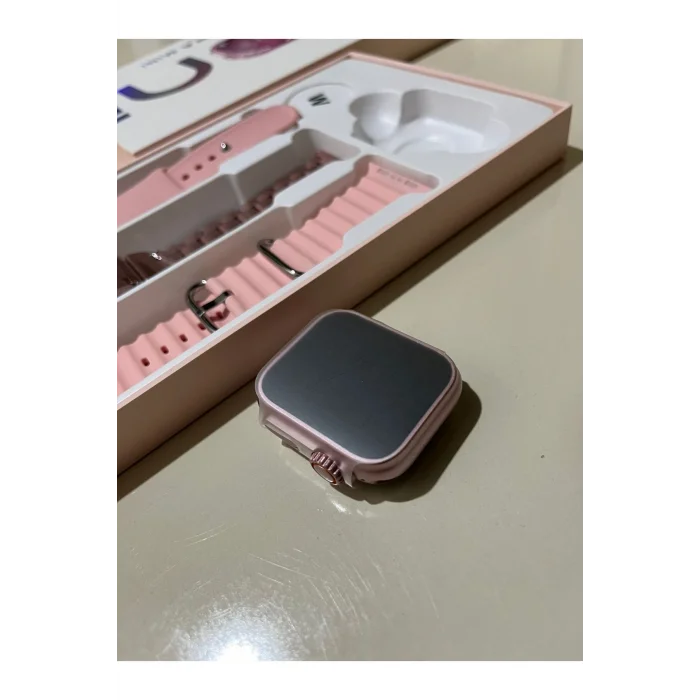 BUĞZ Kadınlar İçin Pembe Akıllı Saat, GPS ve Nabız Sensörlü, Suya Dayanıklı, 2.2 İnç Ekran