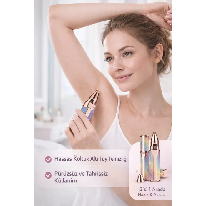 BUĞZ Kadınlar İçin Premium 2in1 Tüy Alma Cihazı, Güçlü Motorlu ve Ciltte İz Bırakmayan Tasarım