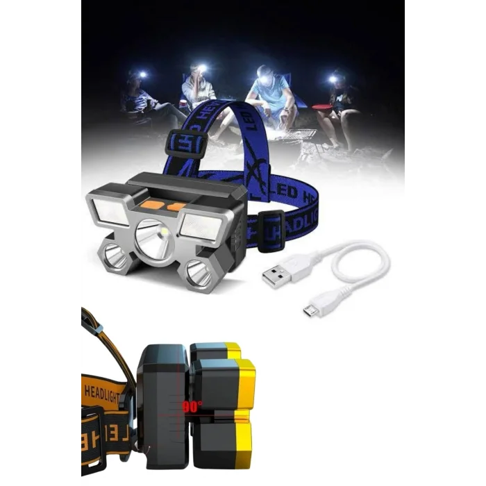 BUĞZ Kafa Lambası 800 Lümen 4 Mod Yüksek Işık Flaşörlü Şarjlı Led Lamba - BUĞZ