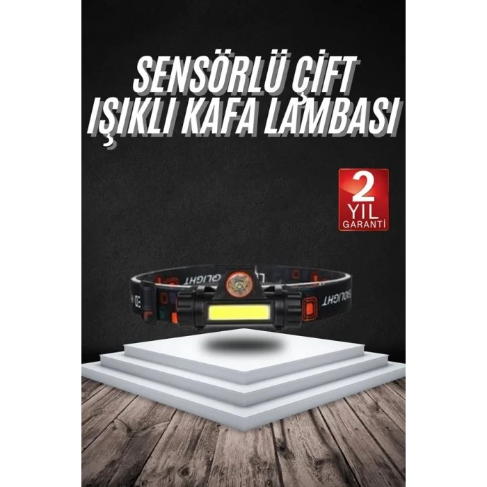 BUĞZ Kafa Lambası Çalışma Işığı Süper Parlak Mıknatıslı Lityum Lion Pilli