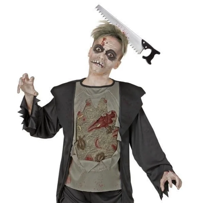 BUĞZ Kafaya Saplanmış Halloween Kanlı Testere Şaka Tacı Bx40