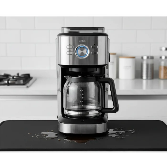 BUĞZ Kahve Makinesi Altlığı Su Emici Kaymaz Taban Tezgah Koruyucu Kurulama Matı