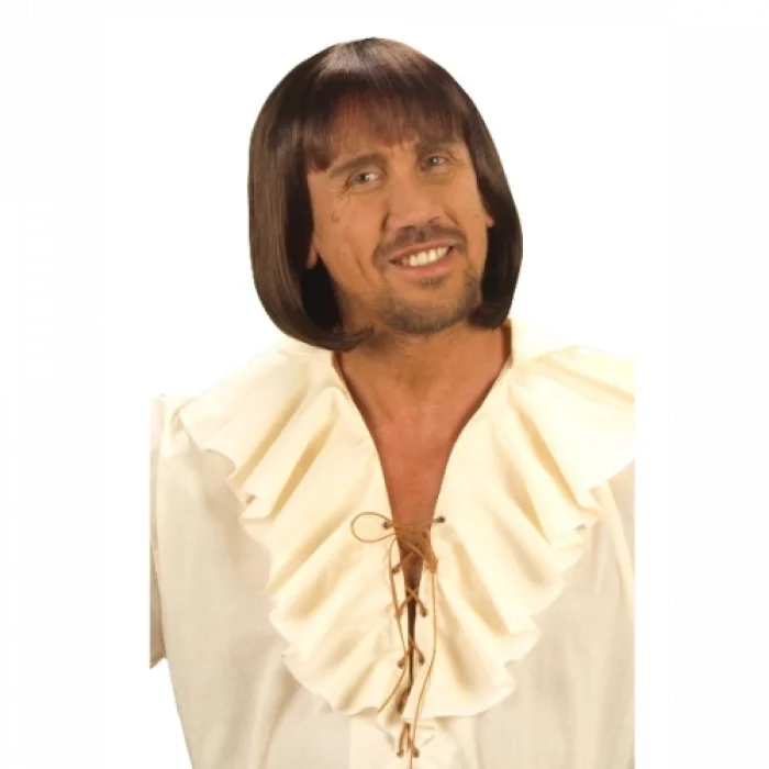  Kahve Renk Erkekler İçin Kısa Ortaçağ Peruğu