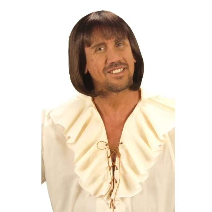 BUĞZ Kahve Renk Erkekler İçin Kısa Ortaçağ Peruğu