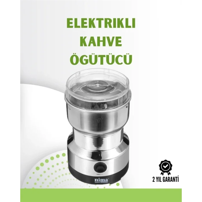  Kahve ve Baharat Değirmeni | Kompakt, Hafif, Hızlı Öğütme, Şeffaf Kapaklı, Kolay Kullanım