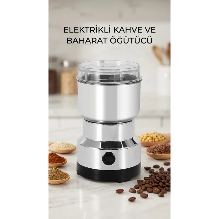 BUĞZ Kahve ve Baharat Öğütücü Makine Paslanmaz Çelik Kompakt Tasarım