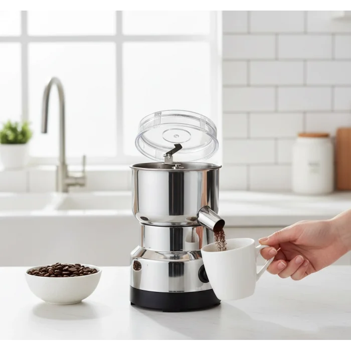 BUĞZ Kahve ve Baharat Öğütücü Makine Paslanmaz Çelik Kompakt Tasarım