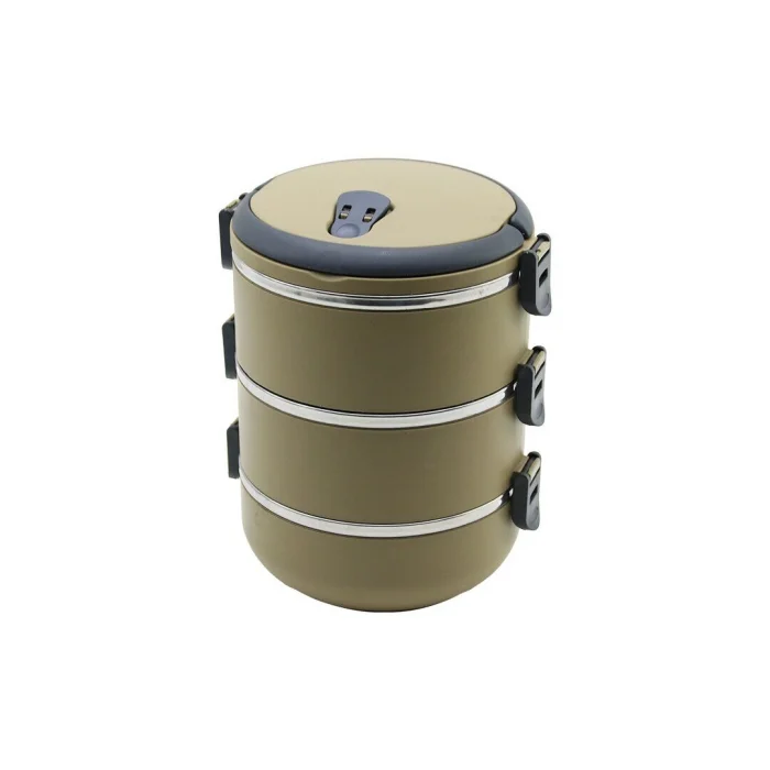 BUĞZ KAHVERENGİ 3LÜ SEFER TASI SAKLAMA KABI 1.8LT