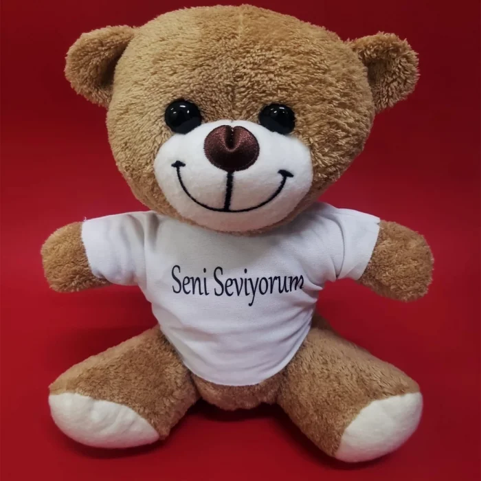 BUĞZ Kahverengi Seni Seviyorum Tişörtlü Ayı