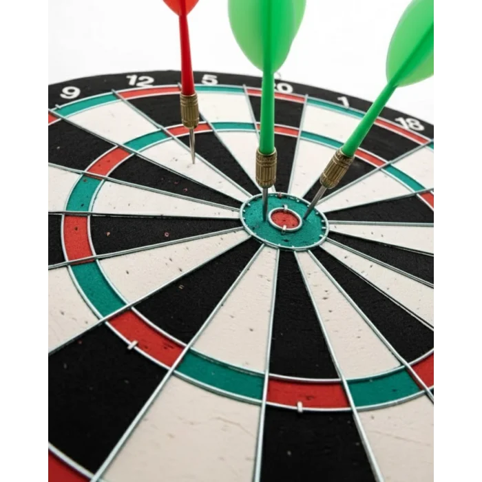 BUĞZ Kaliteli Ahşap 15 İnç Dart Tahtası Kolay Montajlı 4 Ok