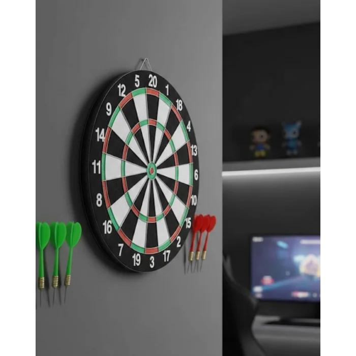 BUĞZ Kaliteli Ahşap Dart Tahtası 12 İnç  4 Dart Ok Seti
