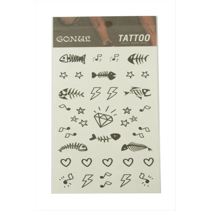 BUĞZ Kalp Balık Tattoo Dövme Sticker