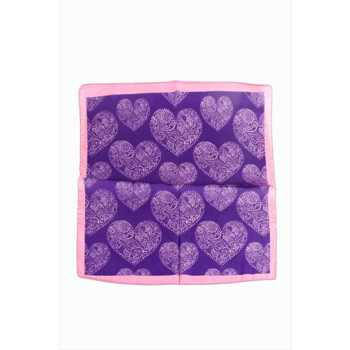 BUĞZ Kalp Desenli Zr Şifon Fular 50*50 cm