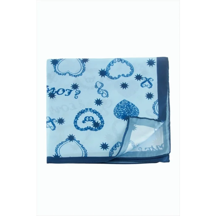 BUĞZ Kalp Desenli Zr Şifon Fular 50*50 cm