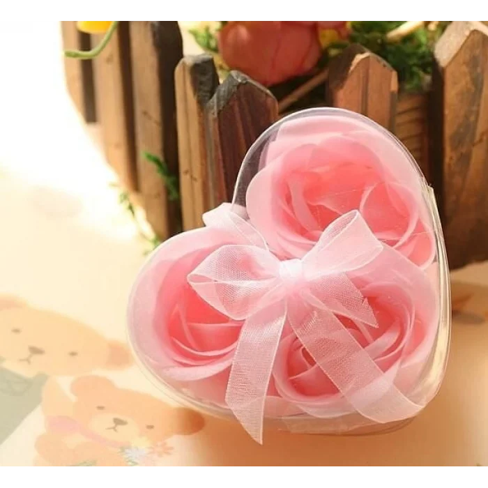 BUĞZ Kalp Kutulu Gül Şeklinde Sabun - Mini