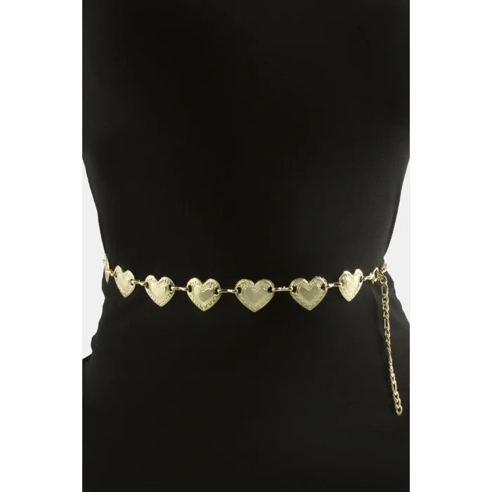 BUĞZ Kalp Metal Zincir Kemer