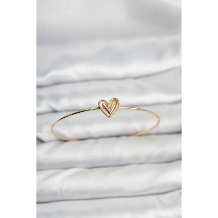 BUĞZ Kalp Model Gold Renk Bileklik