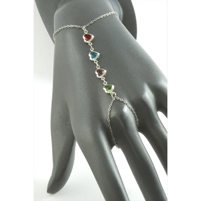 BUĞZ Kalp Taşlı Lüks Çelik Şahmeran